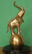 Brass Elephant on Ball