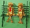 Brass Frog Pair on Bench