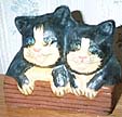 Cat Pair - Iron Door Wedge