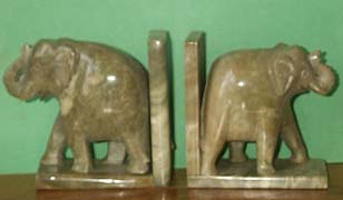 Elephant Bookends - Soapstone