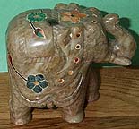 Inlaid Soapstone Elephant